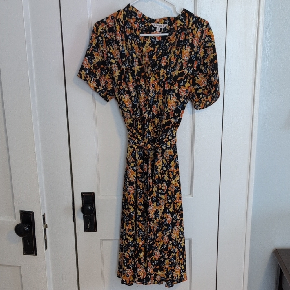 Nanette Lepore Black Floral Midi Dress